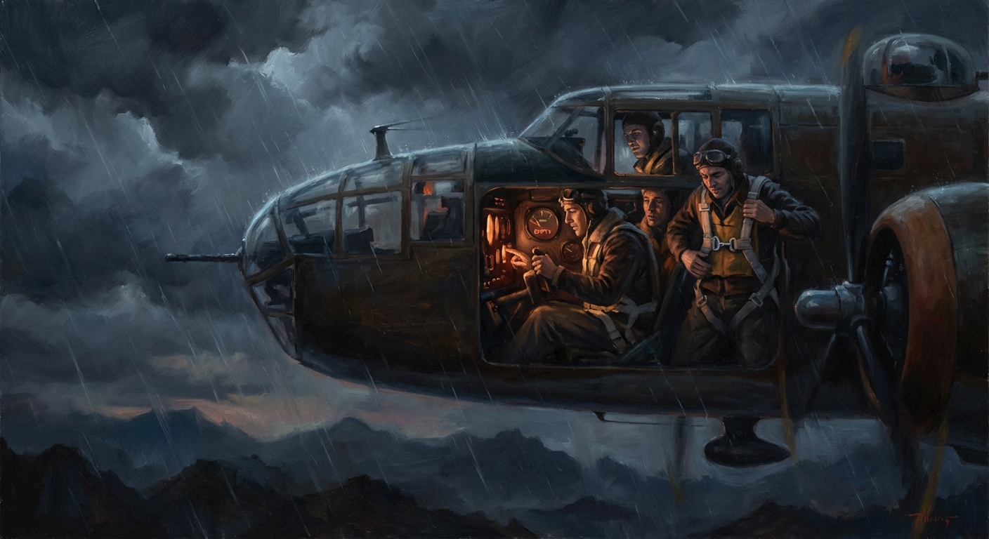 B-25 over China at night