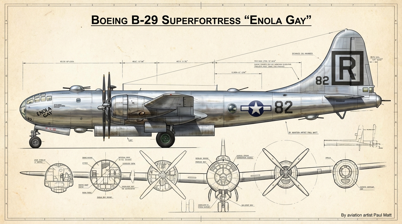 B-29 Superfortress profile view