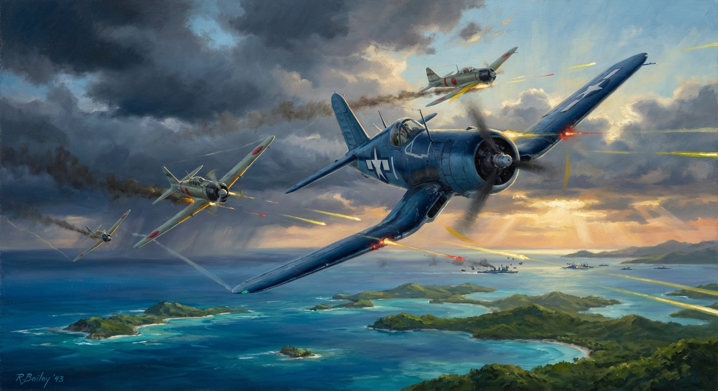 Corsair in combat over the Solomons