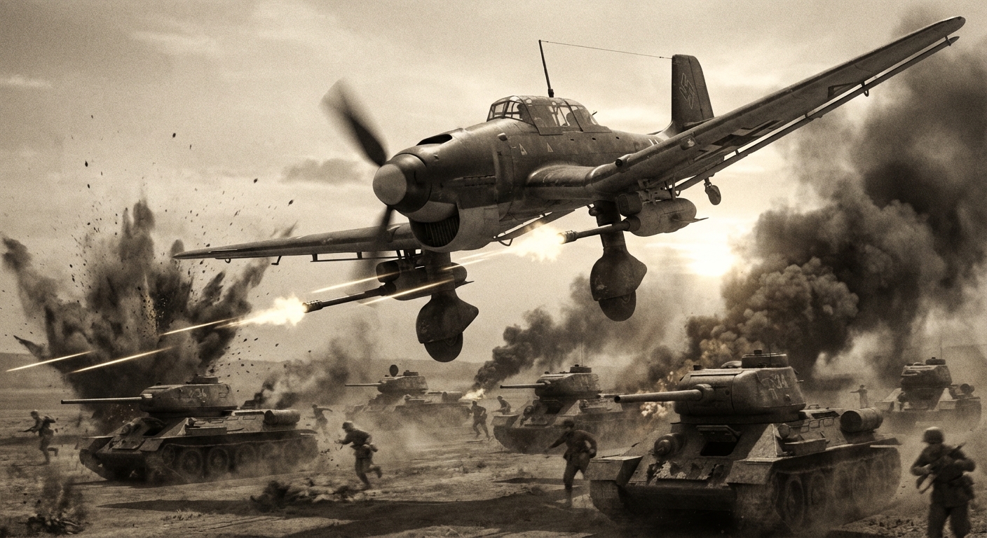 Ju 87G tank-buster on a muddy Eastern Front strip