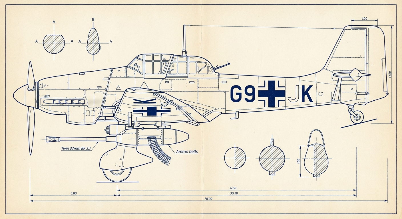 Ju 87G Stuka profile view