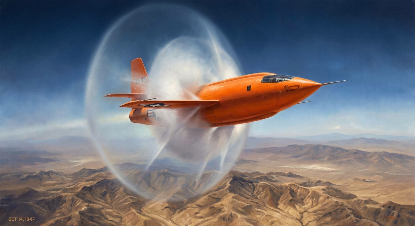 Bell X-1 breaking the sound barrier, Muroc 1947
