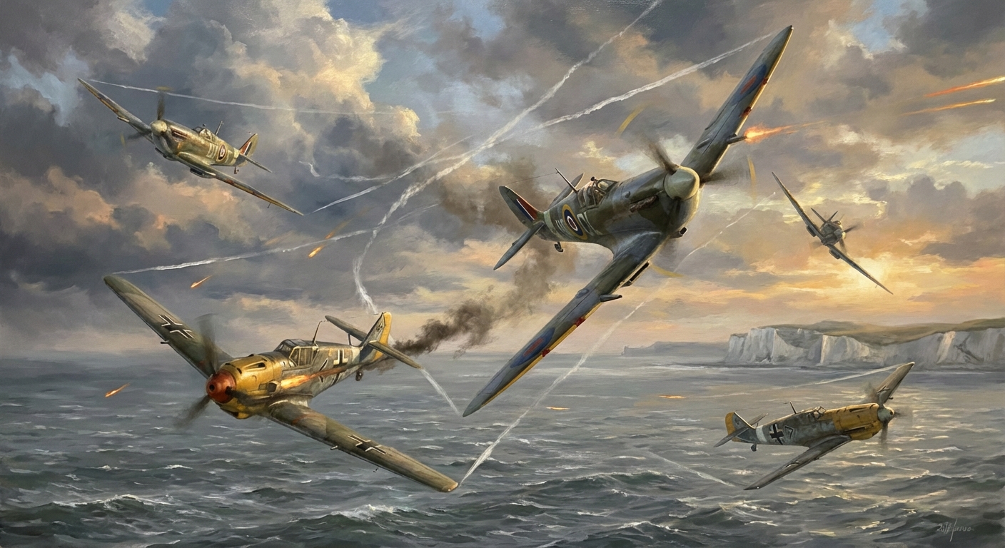 Spitfire Mk Vb over the English Channel, 1941