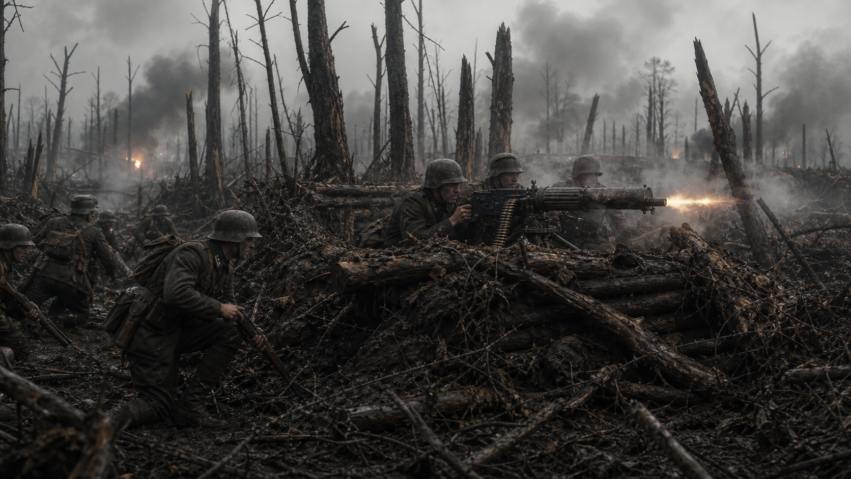 German machine gun nest in the Argonne Forest