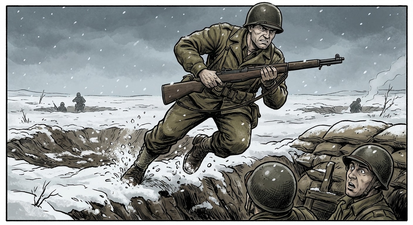 Putnam vaults from his crater and begins sprinting toward the machine gun nest