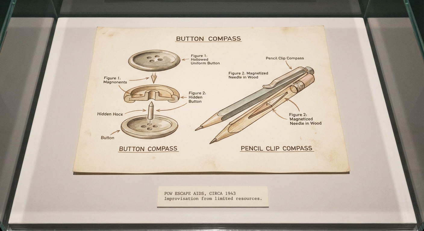 Concealed escape compass
