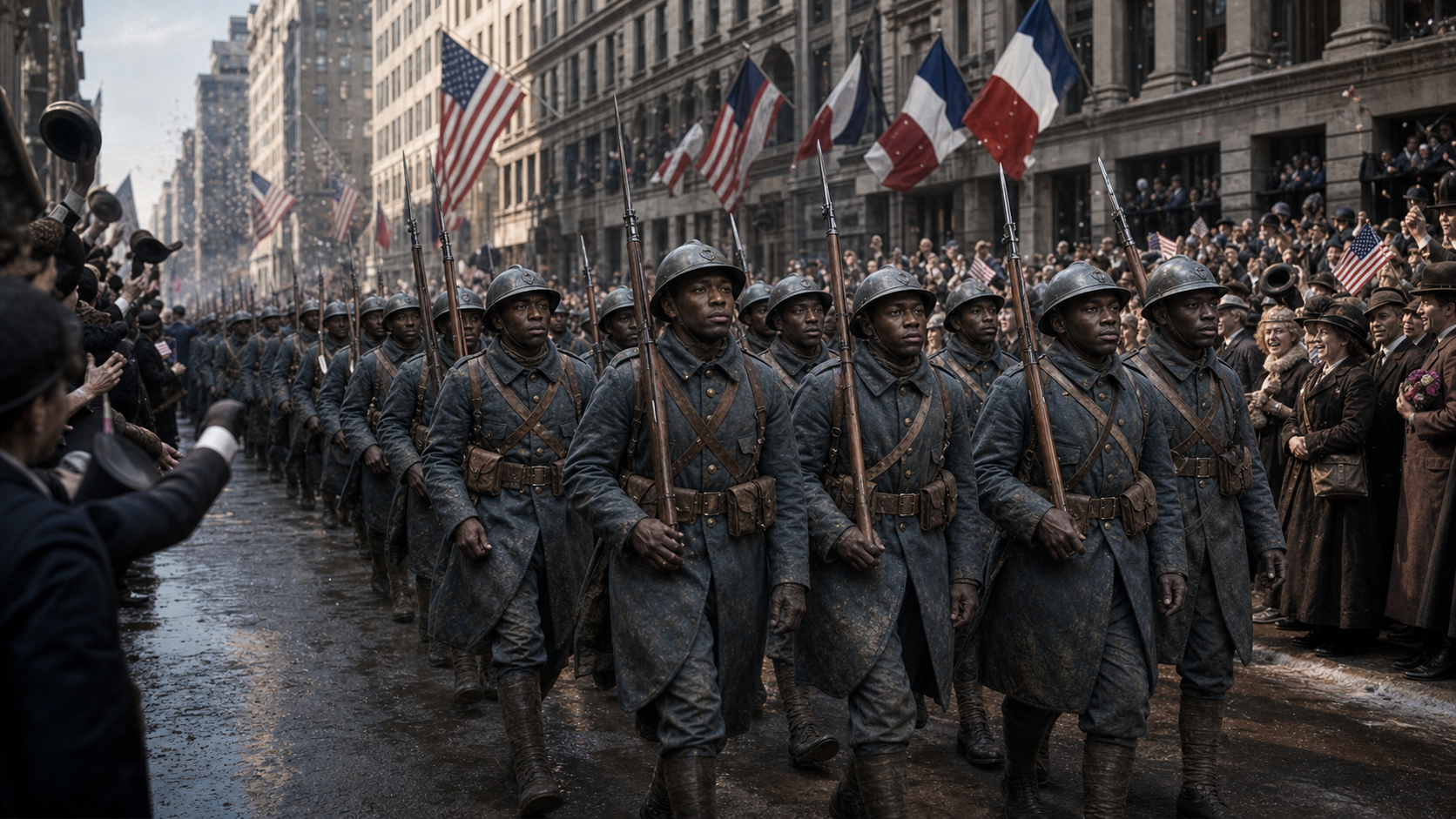Harlem Hellfighters homecoming parade in New York