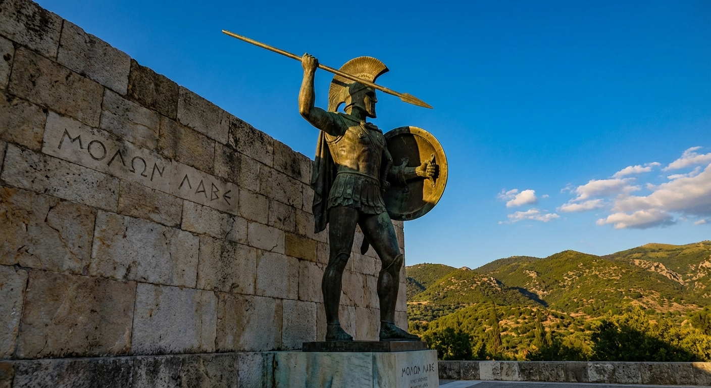 The monument at Thermopylae