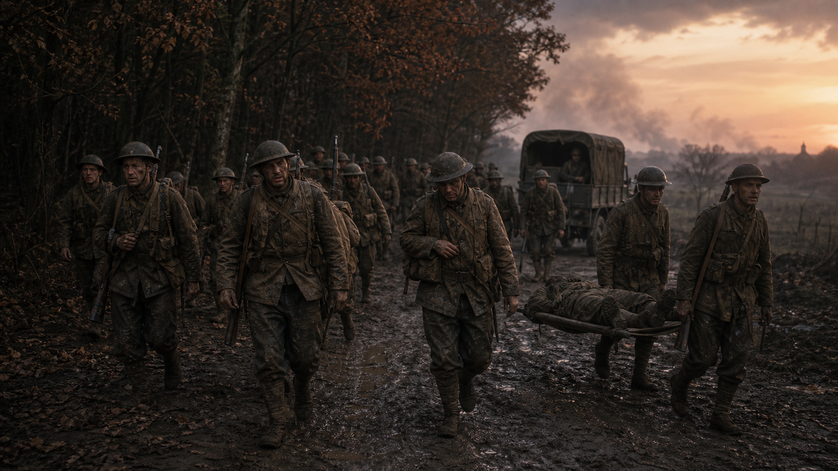 Lost Battalion survivors leaving the Argonne Forest