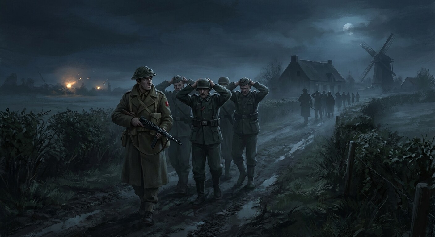 Leo Major herding 93 German prisoners through the darkness alone