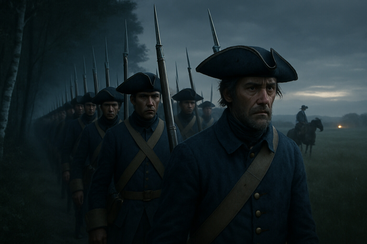 Cold open: The Swedish infantry columns emerging from tree cover at pre-dawn, advancing toward the Russian redoubts in the grey half-light of a July morning on the Ukrainian steppe. Tension and discipline visible in the formation; cannon positions glowing faintly ahead.