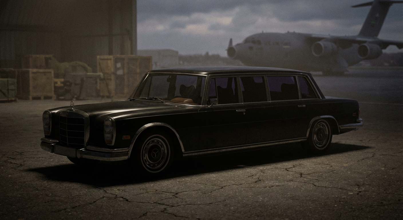 Black Mercedes limousine