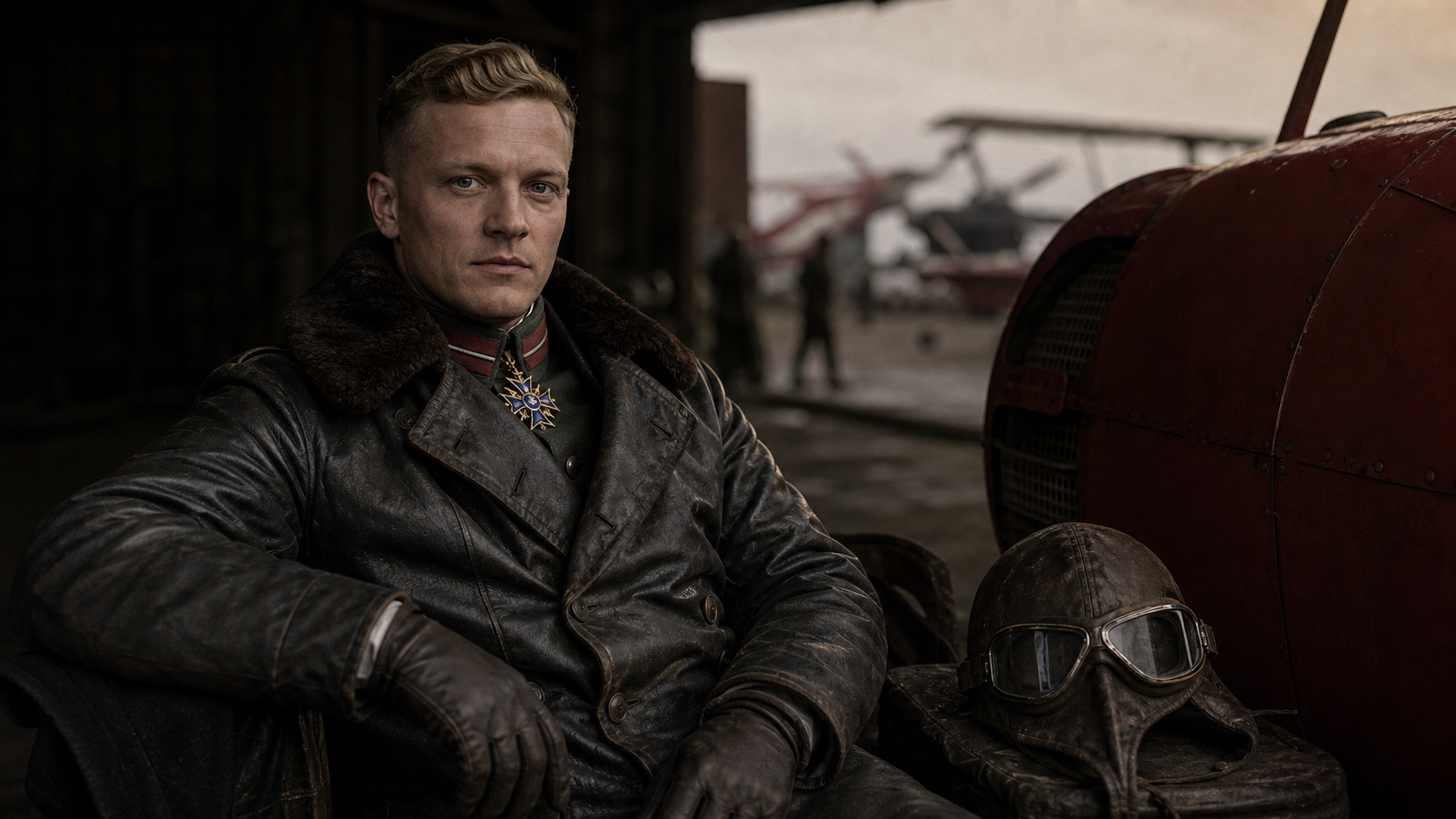 Manfred von Richthofen portrait with flying gear