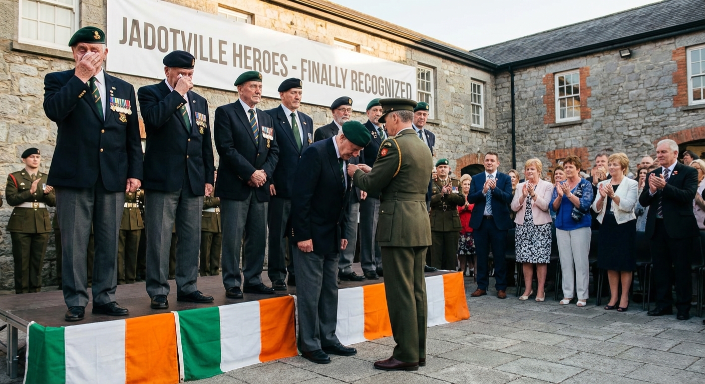 A Company veterans receiving recognition