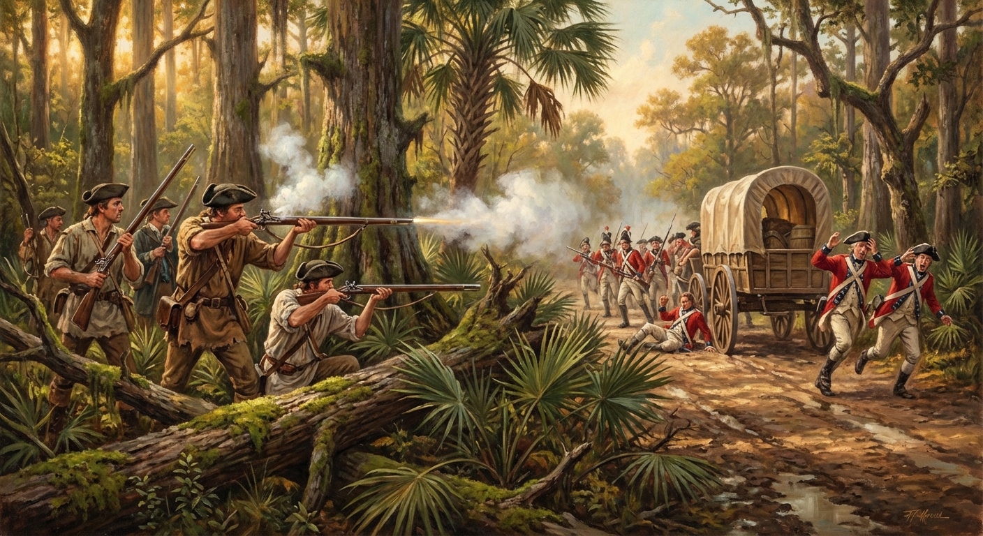 Marion's men ambushing a British supply column