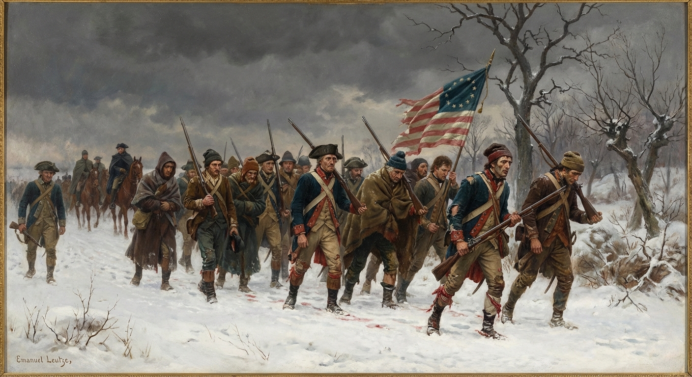 The Continental Army in retreat across New Jersey