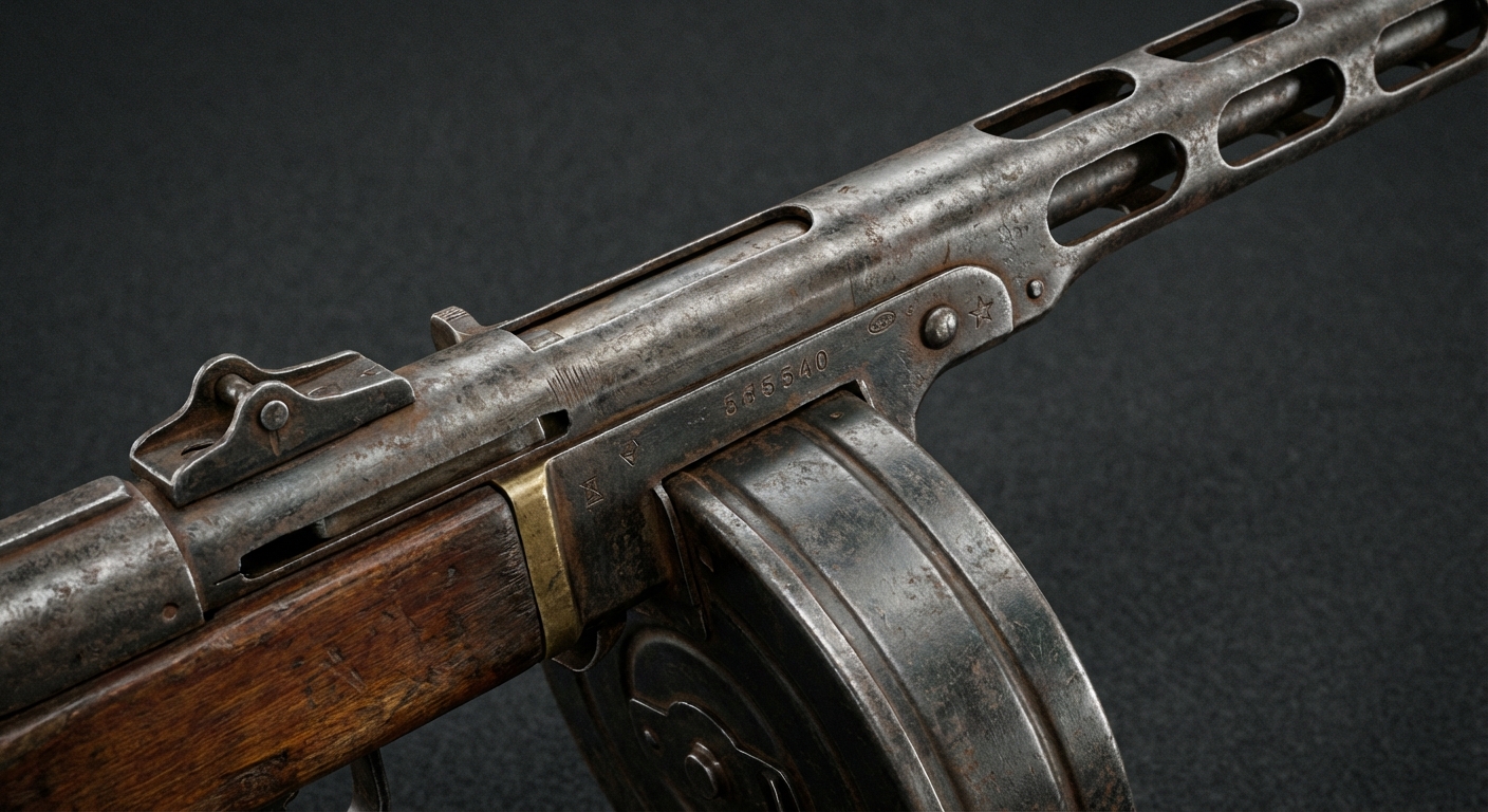 Detail of PPSh-41 front end and drum