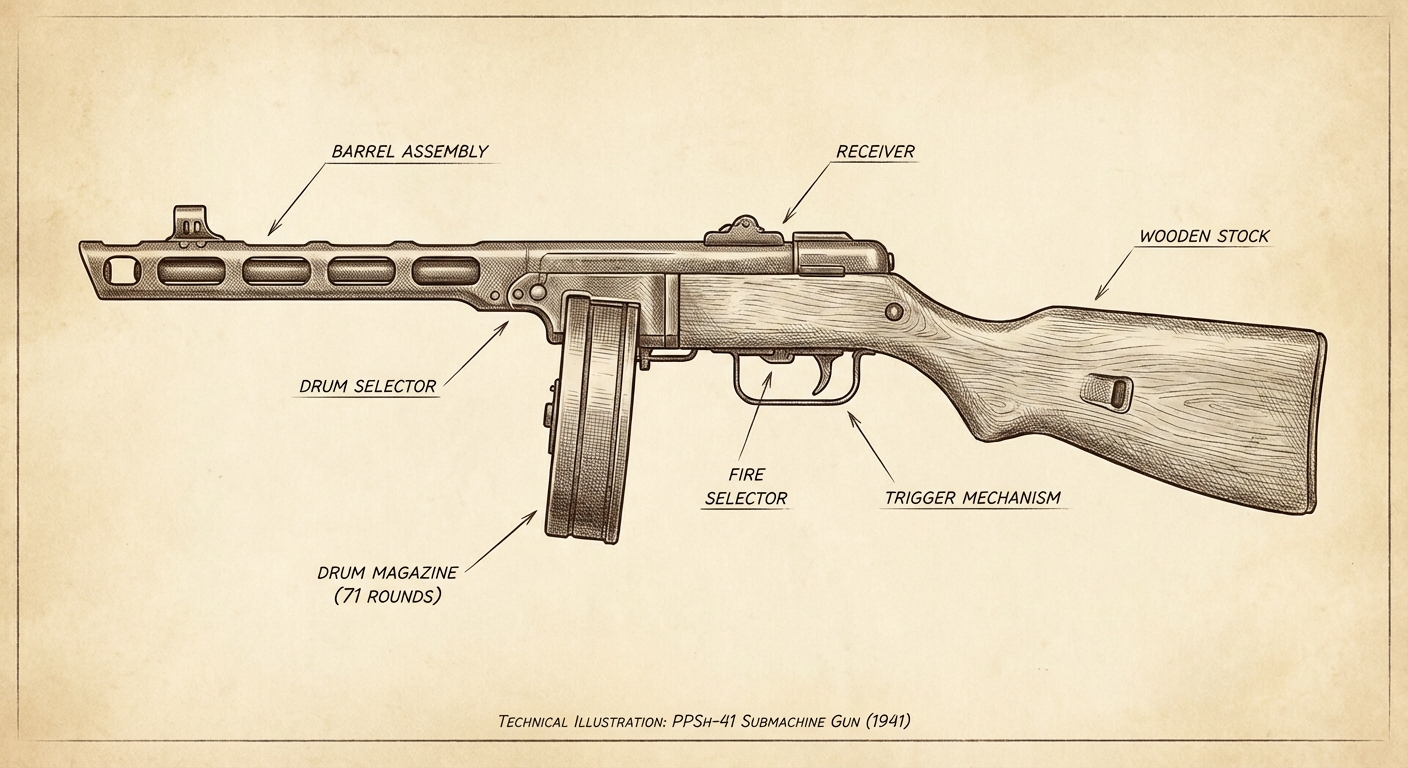 Profile view of PPSh-41